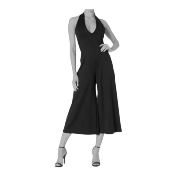 Susana Monaco Pants - Susana Monaco Sleeveless Halter Neck Wide Leg Jumpsuit - Midnight Blue NWT